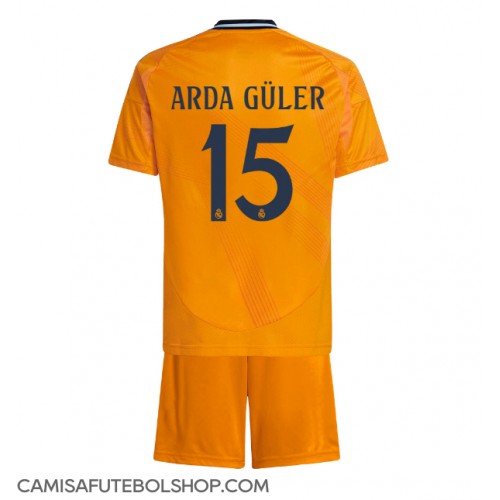 Camisa de time de futebol Real Madrid Arda Guler #15 Replicas 2º Equipamento Infantil 2024-25 Manga Curta (+ Calças curtas)